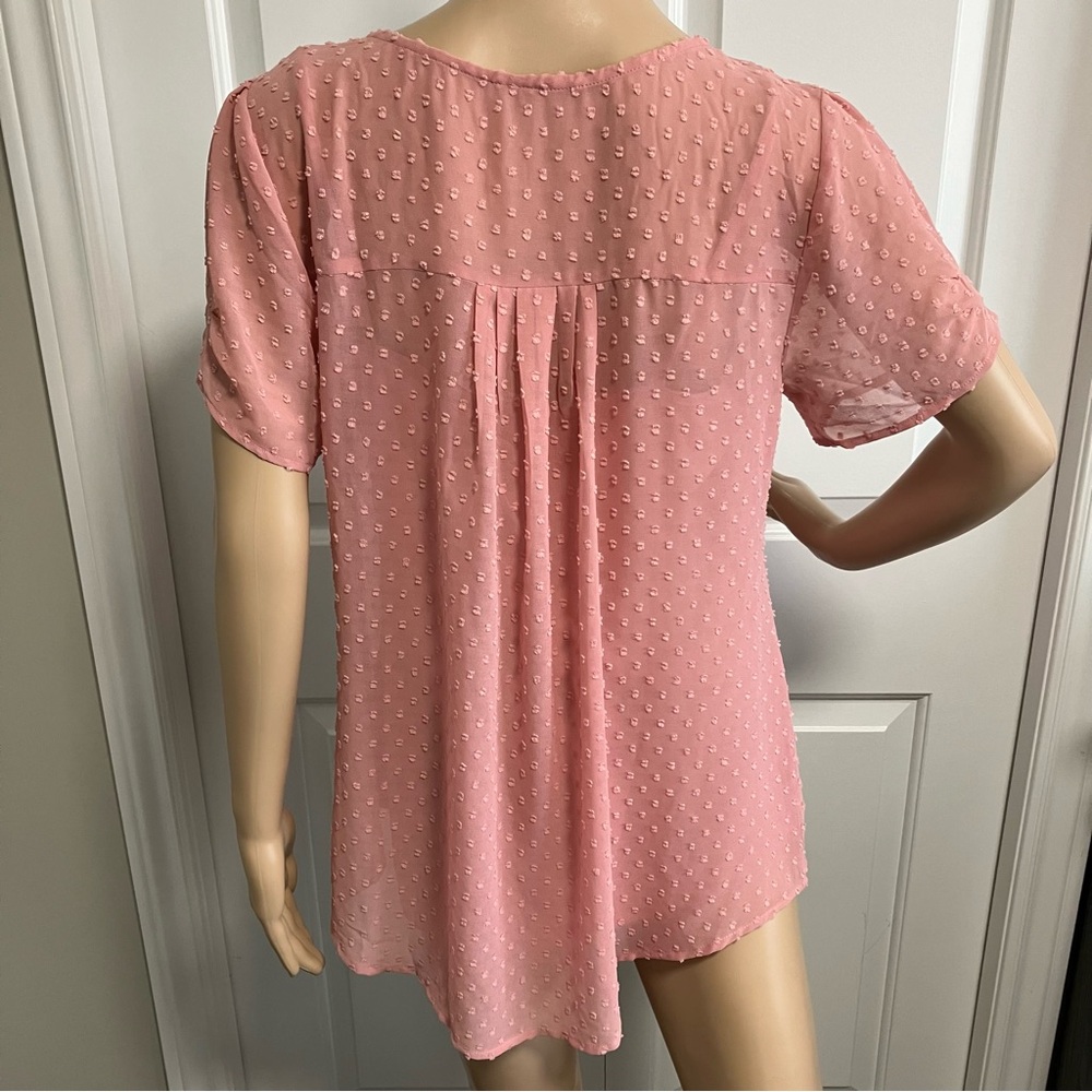 NWT | Ricki's | Pink textured blouse with integrated camisole - Picture 4 of 8